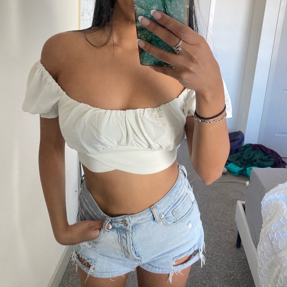 White crop top